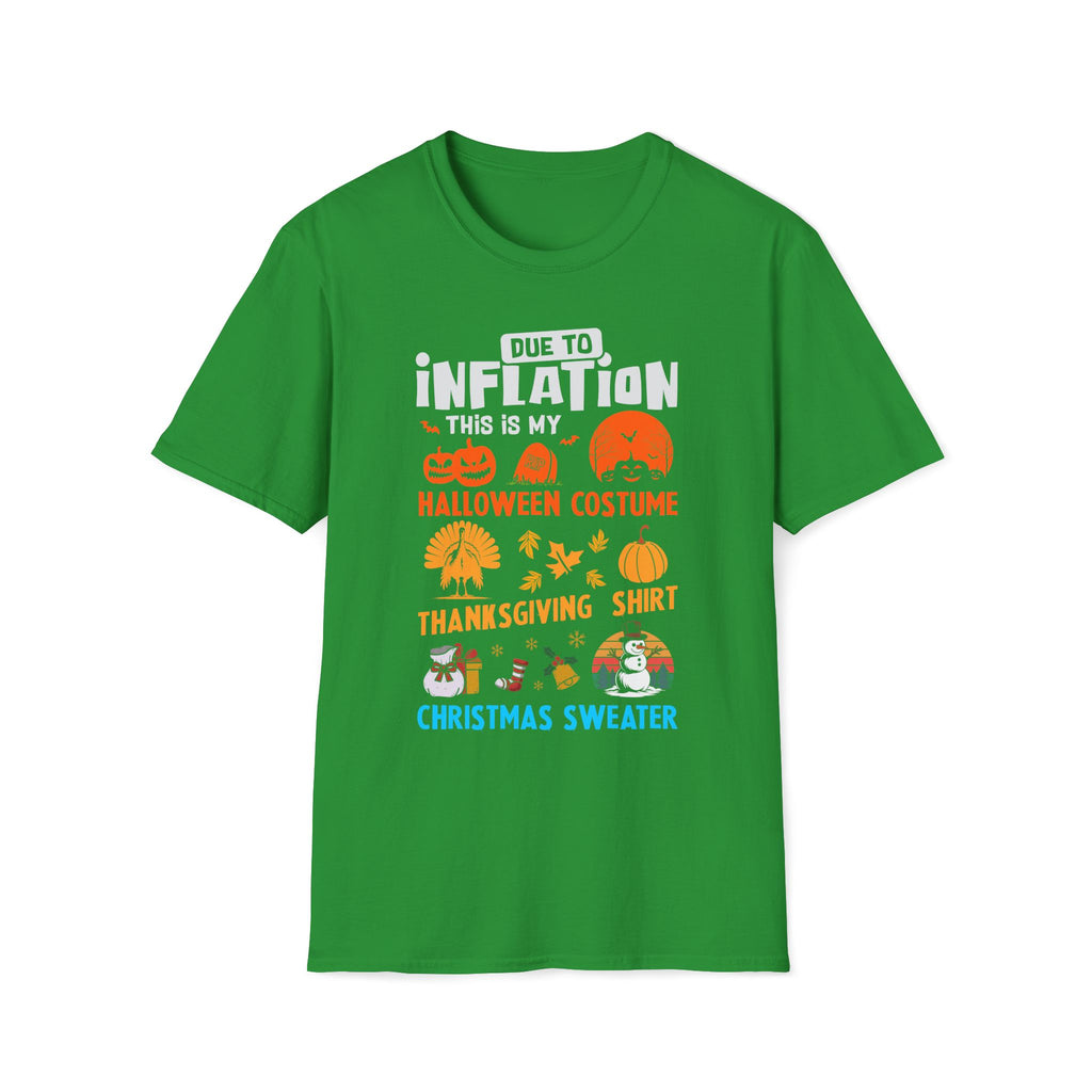 Due to Inflation Funny Holiday T-Shirt — Festive Humorous Xmas Tee