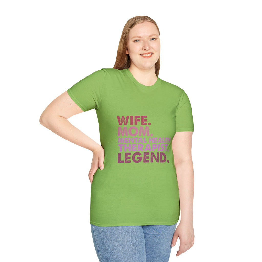 Wife Mom Mental Health Therapist Legend T-Shirt