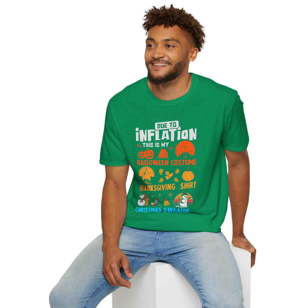 Due to Inflation Funny Holiday T-Shirt — Festive Humorous Xmas Tee