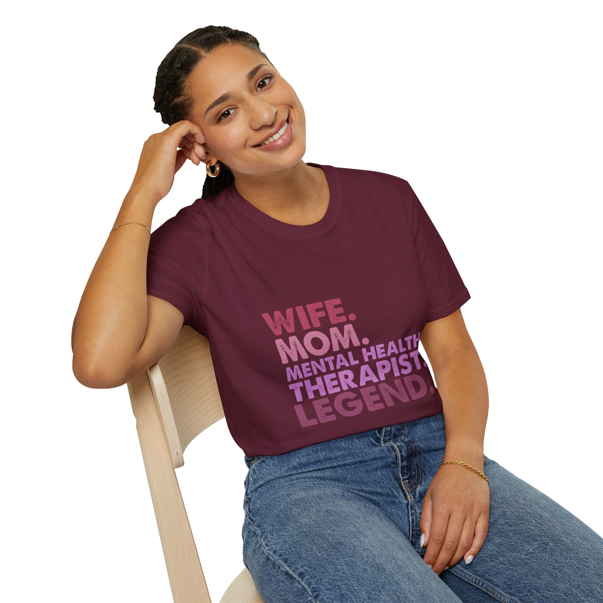 Wife Mom Mental Health Therapist Legend T-Shirt