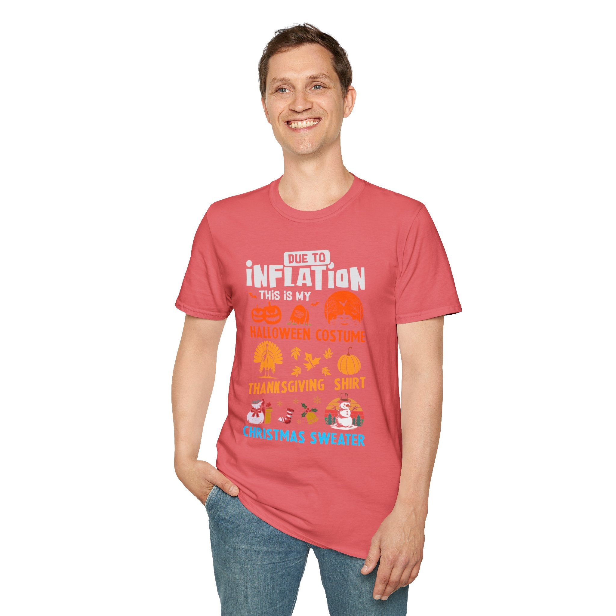 Due to Inflation Funny Holiday T-Shirt — Festive Humorous Xmas Tee