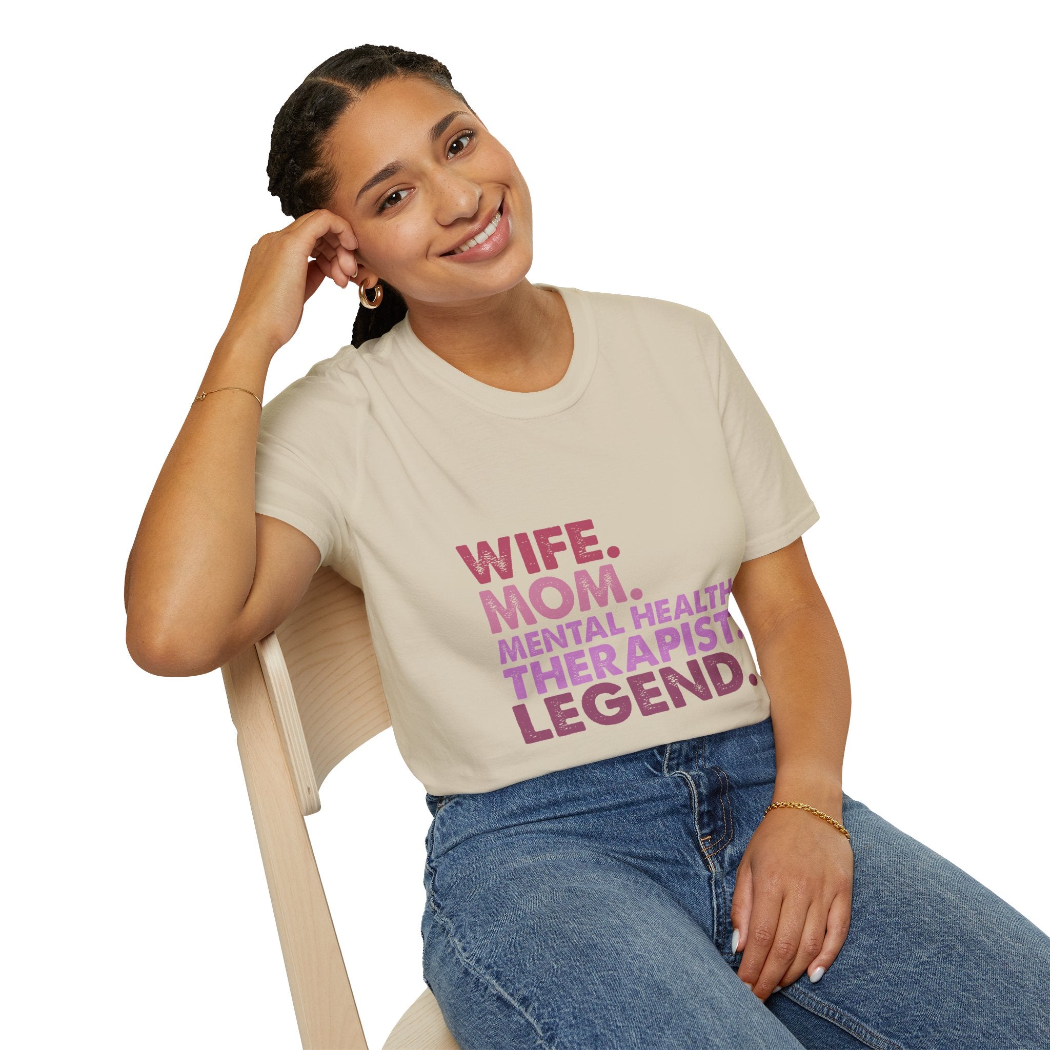 Wife Mom Mental Health Therapist Legend T-Shirt