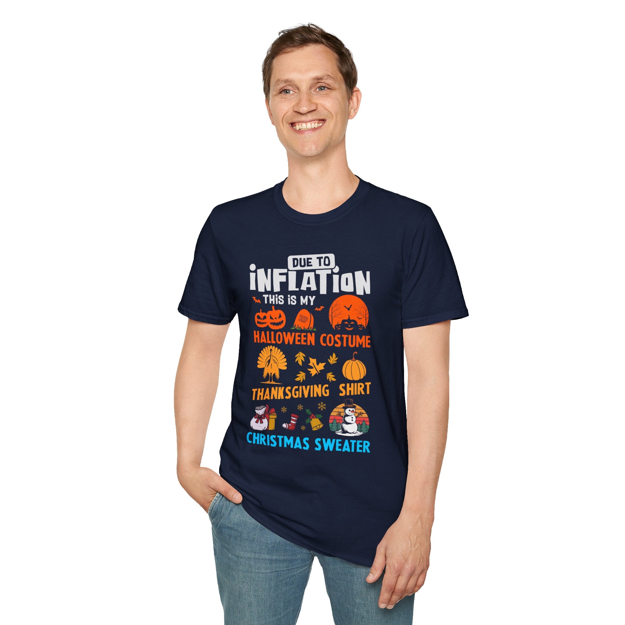 Due to Inflation Funny Holiday T-Shirt — Festive Humorous Xmas Tee