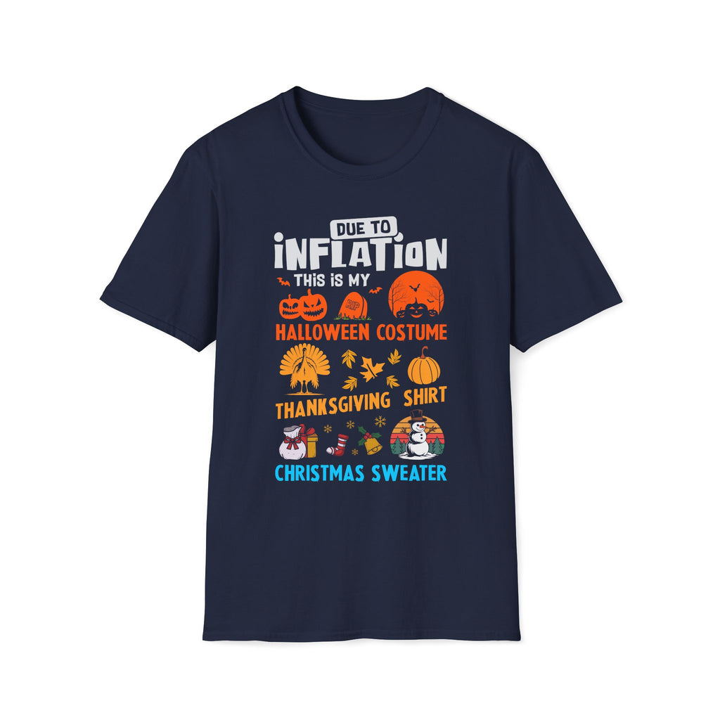Due to Inflation Funny Holiday T-Shirt — Festive Humorous Xmas Tee