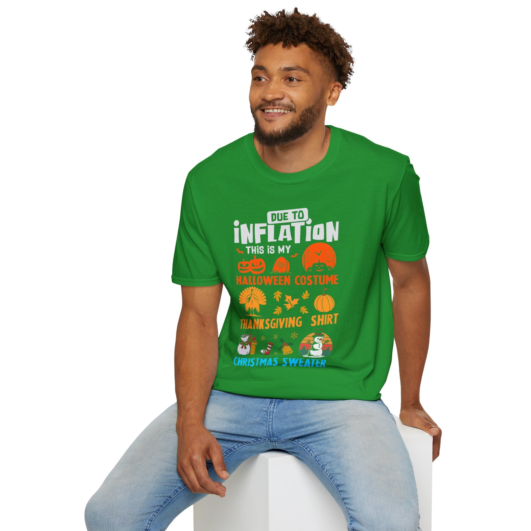 Due to Inflation Funny Holiday T-Shirt — Festive Humorous Xmas Tee