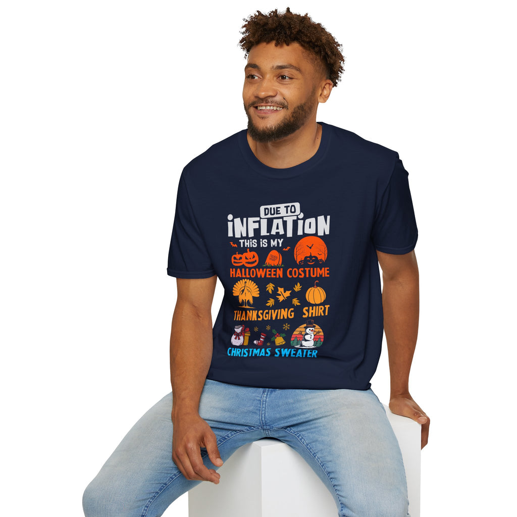 Due to Inflation Funny Holiday T-Shirt — Festive Humorous Xmas Tee